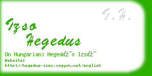 izso hegedus business card